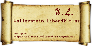 Wallerstein Liberátusz névjegykártya